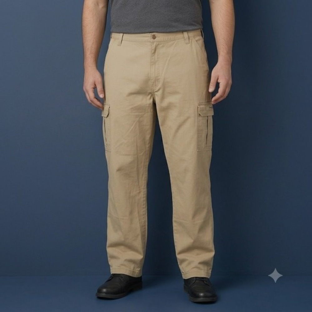 Wrangler Authentic Issue Cargo Pants‎ Men's 42x30 Khaki Cotton Utility